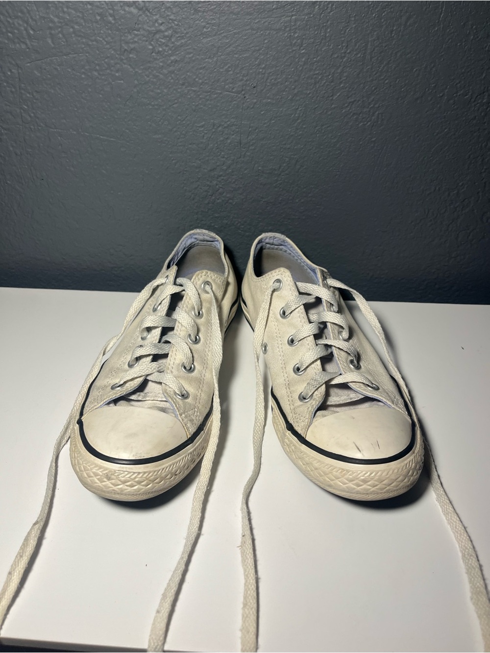 Converse Kids Low-Top Sneakers in White with Black Stripe